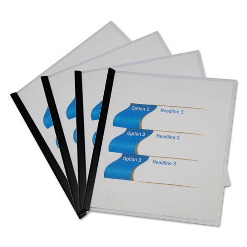 Clear Report Covers with Solid Color 25mm Sliding Bar Solid Whitev Transparent Resume Presentation File Folders Organizer Binder for Letter/A4 Size Paper 10 Pcs 20C, 200-sheet Capacity 