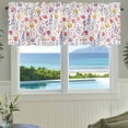 thumbnail image 3 of Spring Flower Valances for Windows Watercolor Pink Purple Tulip Countryside Rod Pocket Curtain Valance Window Treatment Short Curtains for Kitchen Living Room, 58"x16", 3 of 9