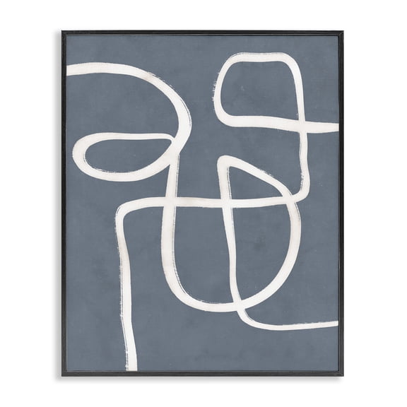 Stupell Industries Contemporary Freeflow Line on Blue Black Framed Giclee Art, 11 x 14, by Nina Blue