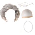 thumbnail image 2 of Peluca de abuela de Halloween con gafas, versátil, para disfraz de abuela mayor, decoración para fiestas, espectáculos de anime, juegos de rol Gris oscuro, 2 of 10