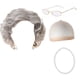 thumbnail image 2 of Peluca de abuela de Halloween con gafas, versátil, para disfraz de abuela mayor, decoración para fiestas, espectáculos de anime, juegos de rol Gris oscuro, 2 of 10