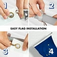 thumbnail image 5 of G128 Combo Pack: 5 Ft Tangle Free Aluminum Spinning Flagpole (Silver) & Alaska AK State Flag 2x3 Ft, ToughWeave Series Embroidered 300D Polyester | Pole with Flag Included, 5 of 7