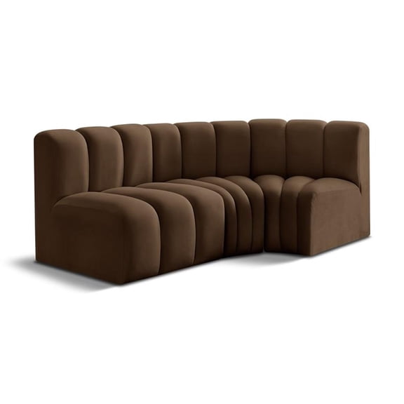 Meridian Furniture Arc Brown Velvet Modular Sectional
