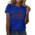 thumbnail image 4 of Cavosen Patriotic Clothes for Women Petite 4th of July Short Sleeve Crewneck Tops USA Star Striped Print T Shirts Lady M Red White and Blue Casual Tops Patriotic Tunic Tees 2025 Patriotic Clothes, 4 of 6