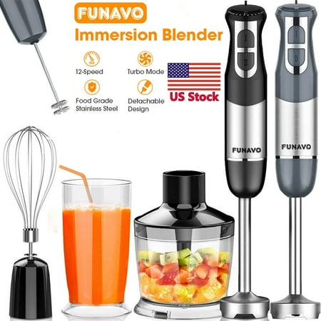 

Clearance! Hand blender 800W 5-in-1 Immersion Hand Blender 12-Speed Multi-function Stick Blender with 500ml Chopping Bowl Whisk 600ml Mixing Beaker Milk Frother Attachments BPA-Free
