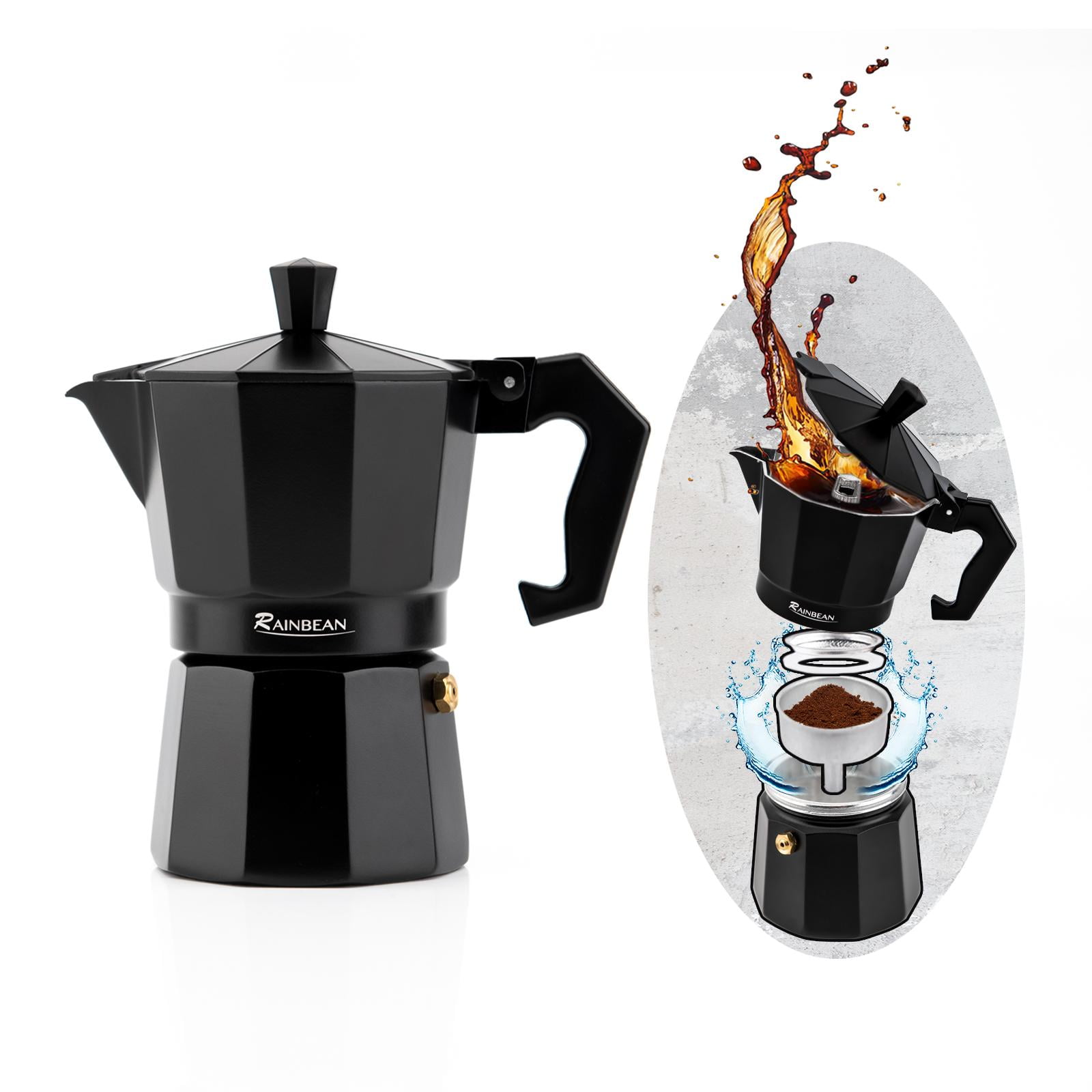  Liineparalle Stovetop Coffee Maker, Stainless Steel Moka Pot,  Classic Cafe Percolator Maker for 4 Cup Great Flavored Strong , Suitable  for Induction Cookers: Home & Kitchen