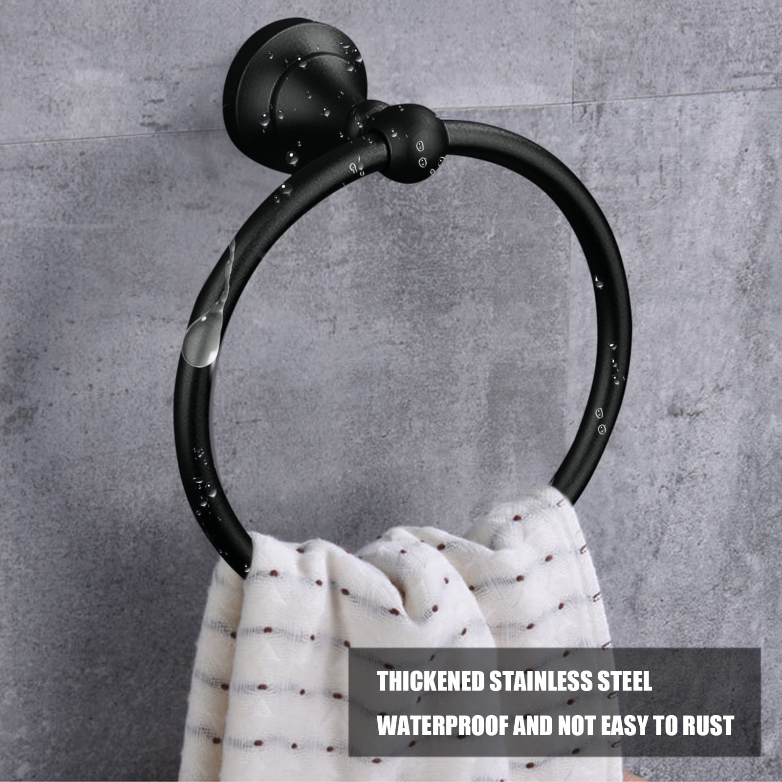 Porte-serviettes Rond IWOWHERO – Acier Inoxydable, Design Moderne, Sans Perçage