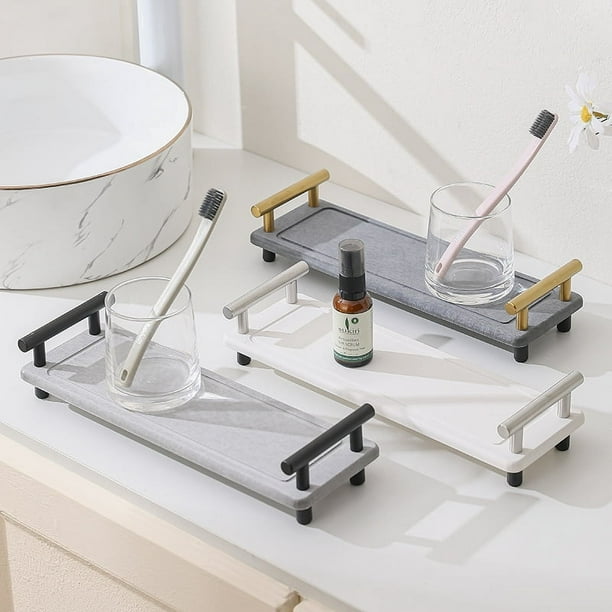 Alfombrilla absorbente de agua de secado rápido de barro de diatomeas de lujo ligero para grifo de cocina, lavabo de baño, estante de almacenamiento para lavabo