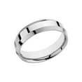 thumbnail image 2 of Gem & Harmony Mens Platinum Wedding Band Ring Beveled Edge 6mm for Men, 2 of 6
