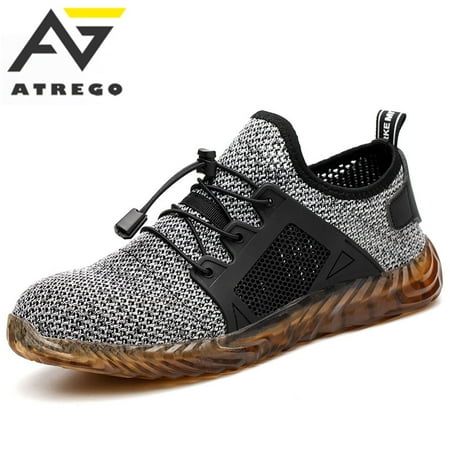 AtreGo Men’s Steel Toe Safety Work Shoes Lightweight Breathable Anti-skid