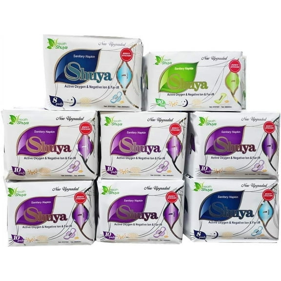 10 Packs SHUYA Anion Soft Breathable Sanitary Pads and Panty Liners Bundle Set