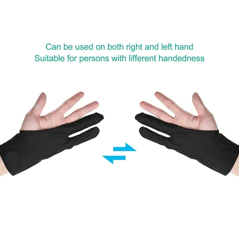 Helevia Two-Finger Glove for Graphics Drawing Tablet Artist Tablet Drawing Glove, Adult Unisex, Size: One size, Black