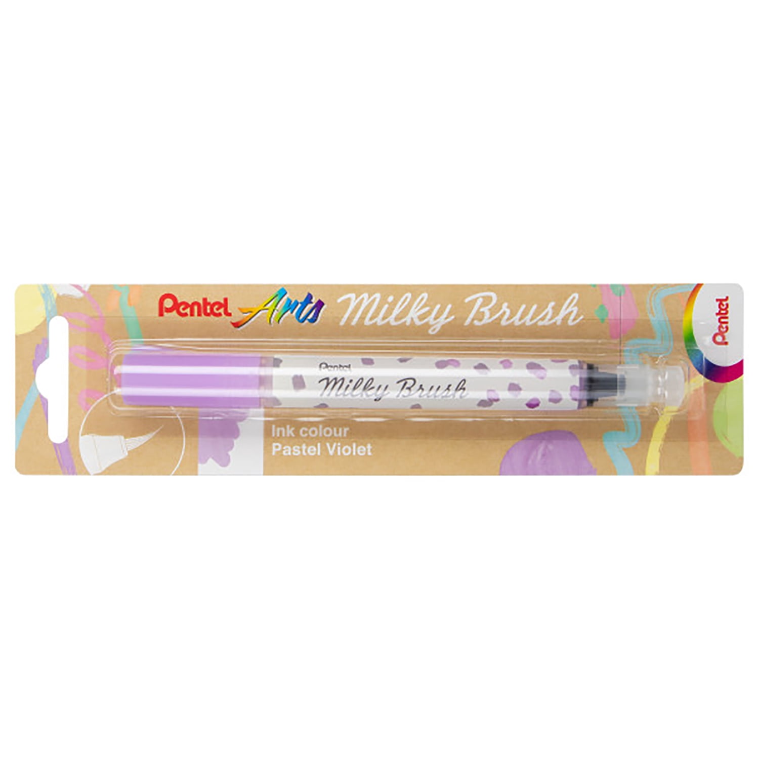 Pentel Arts Milky Brush Pen, Pastel Violet Ink, Pack of 3