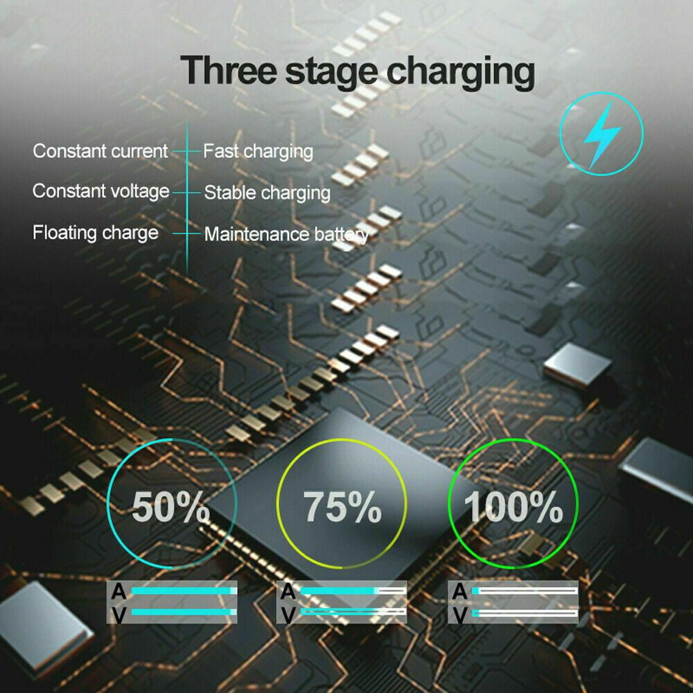 Smart Battery Charger and Maintainer 12V, 1.5A Fully Automatic, 4-Stage Trickle Charger for Car, Marine, Lawn Mower & Lead-Acid Batteries (AGM, GEL)