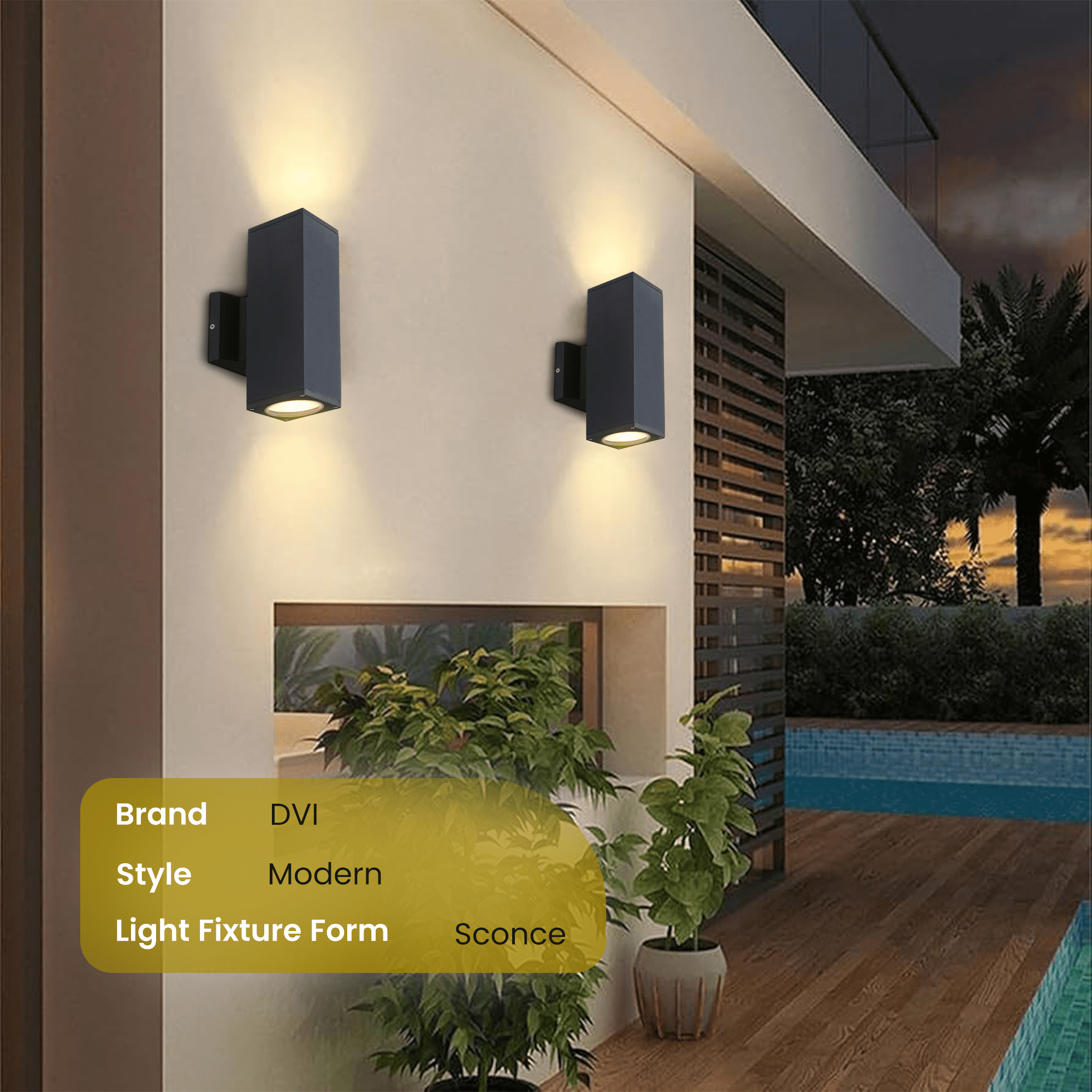 DVI DVP115015BK Summerside 10.25" Black Outdoor 2-Light Wall Sconce Wet Rated