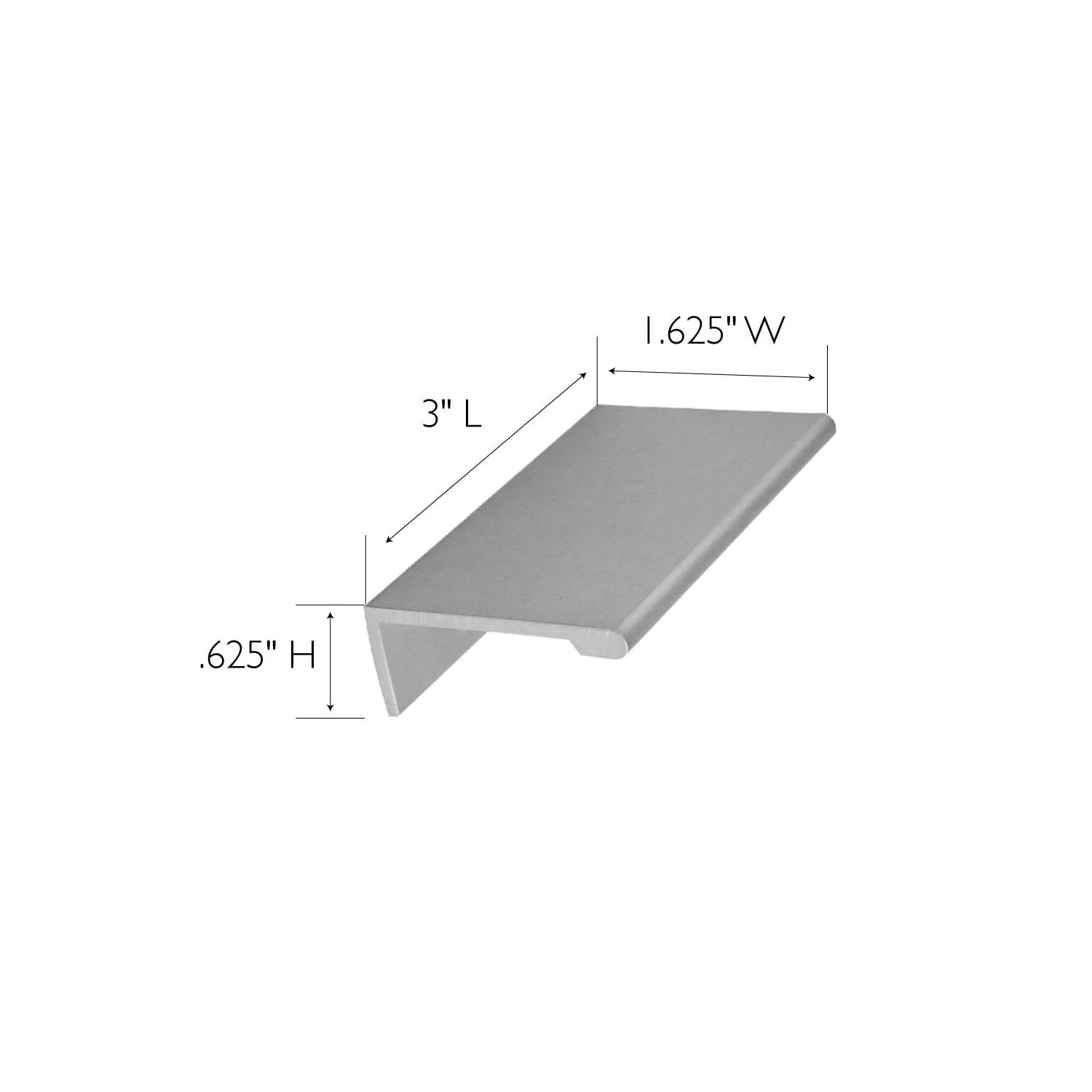 Design House WM320662-SN Edge 1.06-inch C-C Cabinet Finger Pull, Satin Nickel, 10-Pack