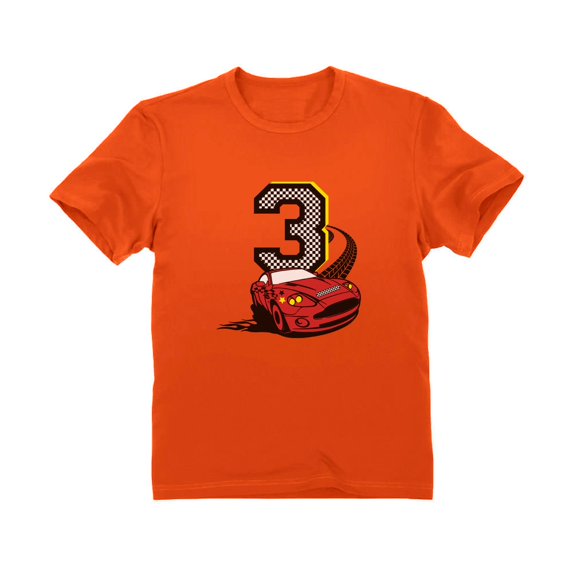 Tstars Boys 3rd Birthday Gift Shirt Birthday Gift for 3 Year Old Race Car Birthday Shirts for Boy Tshirt Graphic Tee B Day Birthday Party Toddler Kids T Shirt