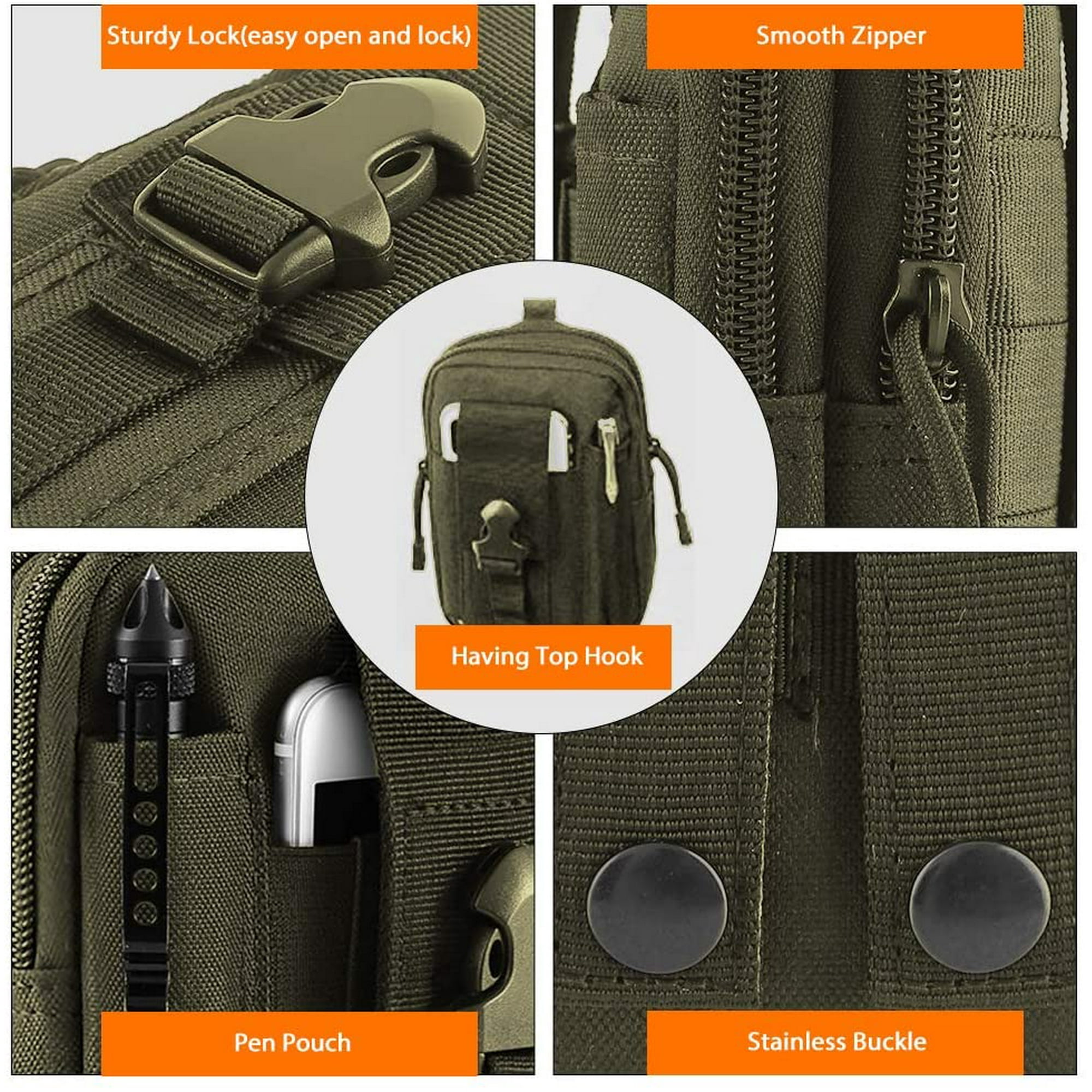 Nitop Tactical Molle Pouch Edc Utility Gadget Outdoor Men Waist Bag With Phone Belt Clip Holder Holster For Iphone 6s 7 X S21 Moto Z Force Play Amy