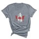 thumbnail image 3 of Camisetas de Manga Corta para Mujeres Canadá Día Hoja de Arce Impresión Básica de Verano Tee, Cuello Redondo Camiseta Casual, 3 of 3