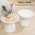 thumbnail image 2 of Cuenco de comida para gatos CEEFU 2, extra ancho, de cerámica levantada, blanco, 2 of 7