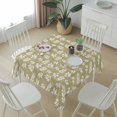 thumbnail image 6 of Yellow White Leaves Table Cloth Waterproof Tablecloths, Spring Pastoral Rustic Botanical Tablecloth Dining Table Cover for Kitchen Party Tabletop Outdoor, Square Tablecloth 54x54 Inch, 6 of 9