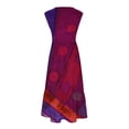 thumbnail image 4 of Boho Maxi Dress for Women Summer Cotton Printed Crew Neck Sleeveless Dresses Tunic Tank Dress with Pockets Bohemian Oversized Sundress Red S, 4 of 4