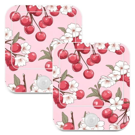 

Cherry and Flowers Pink LED Motion Sensor Night Light Plug into Wall 2 Pack Auto Dusk to Dawn Adjustable