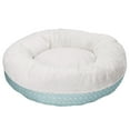 thumbnail image 2 of Furhaven Pet Products Plush & Diamond Print Calming Donut Pet Bed - Aqua, Large, 2 of 12