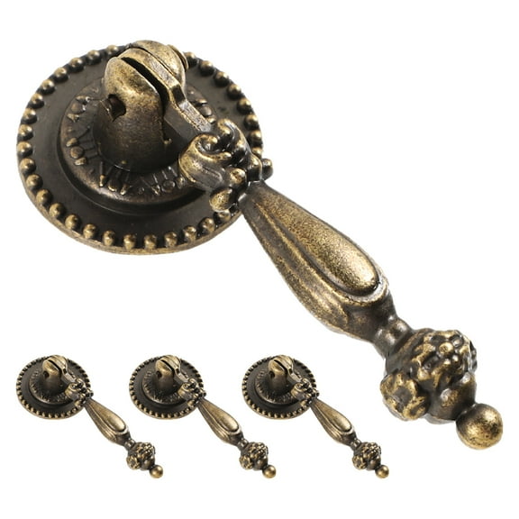 Dayesque 4pcs Antique Cabinet Knobs and Pull Handles Vintage Dresser Drawer Hardware for Door and Furniture Home Improvement