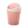 thumbnail image 4 of Cesto de basura pequeño Contenedor multifuncional con tapa Organizador Cubo de basura Cubo de basura para escritorio Oficina Escritorio Cocina Rosado SM SunniMix Cesto de basura, 4 of 8