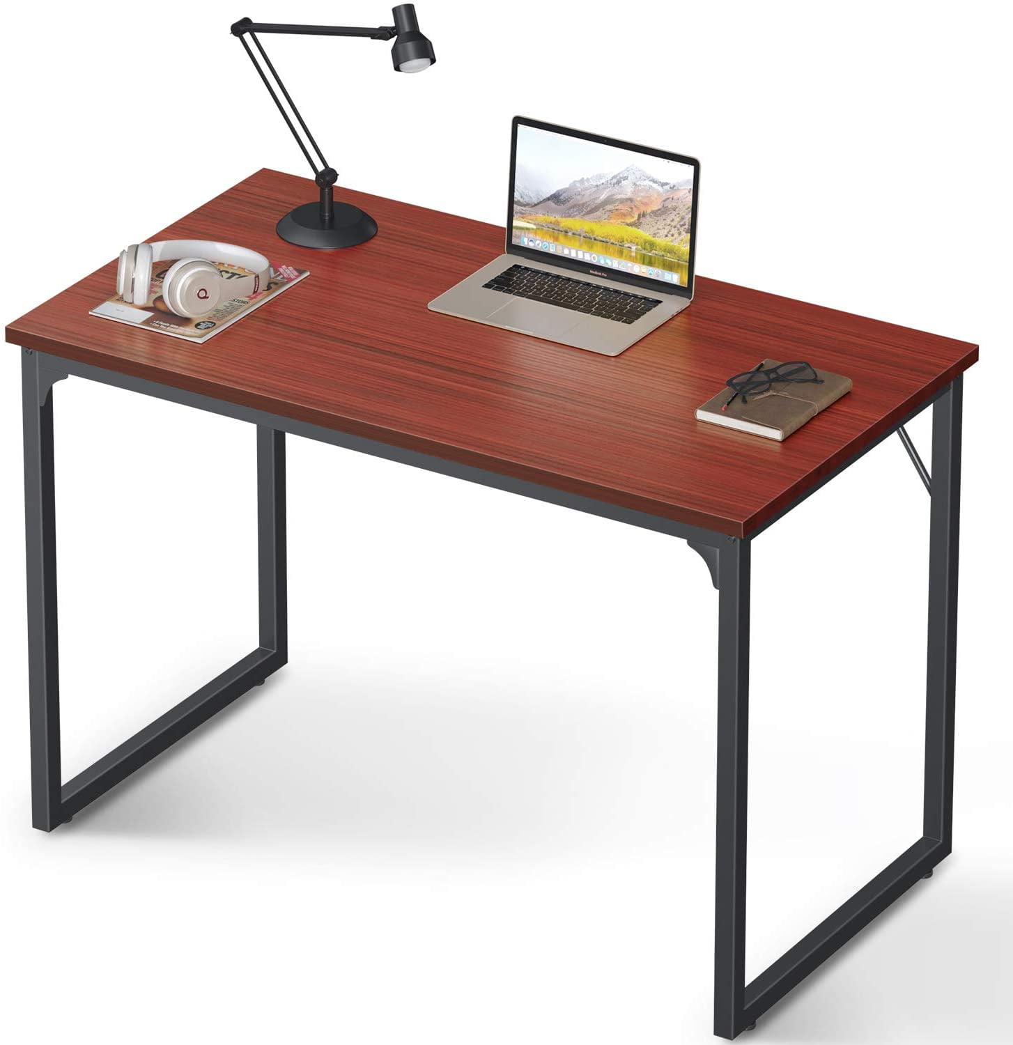 Computer Desk 39" Small Sturdy Writing Desk with Headphone Hook for 39in Teak 
