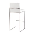 thumbnail image 6 of Fuji High Back Bar Stool Set of 3 Steel, Bar Chairs Set of 3, Stainless Steel Bar Stools, Bar Stools Set of 3 with Backs (White Faux Leather), 6 of 6