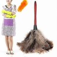 thumbnail image 3 of Anti-Static Genuine Ostrich Feather Duster 32cm Wooden Handle Cleaning Brush, 3 of 3