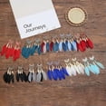 thumbnail image 3 of HOOUN Women's Feather Earrings Bohemian Ethnic Style Earhook Retro Ornament-Dark Red, 3 of 9