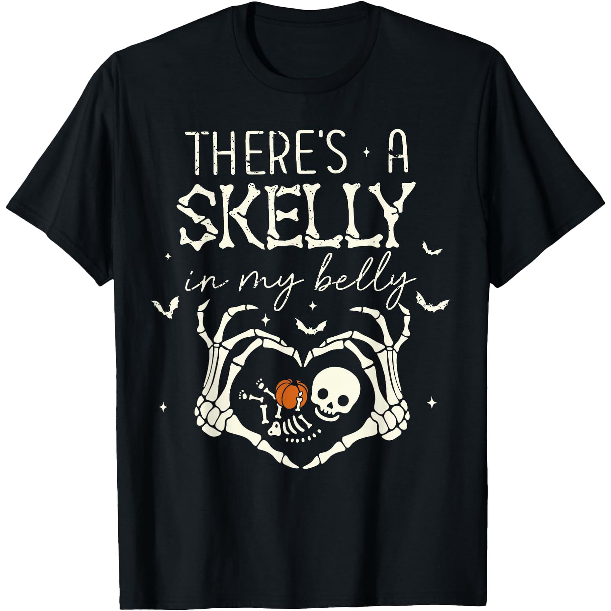 There'S A Skelly In My Belly Halloween Pregnancy Modern Version T-Shirt , Vintage T-Shirt
