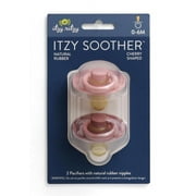 Itzy Ritzy Natural Rubber Infant Pacifiers; for Ages 0 - 6 Months; 2-Pack of Blossom & Rosewood
