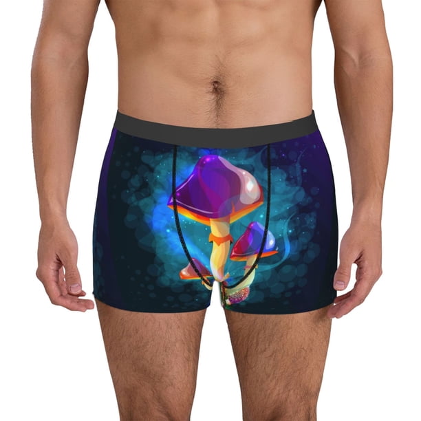Fotbe Magic Mushrooms ,Fireflies Calzoncillos Tipo Boxer con Bolsa de Soporte Total para Hombre, X-Temp Fresco, Transpirable y de Secado Rápido-X-Large