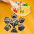 thumbnail image 3 of Dados Poliédricos de Metal, Juegos Familiares D8 D10 D12 D20, Juego de Dados de Utilería, Dados RPG Irregulares 7x, Dados de Juego de Rol para D Rollo de bronce Baoblaze dados poliédricos, 3 of 8