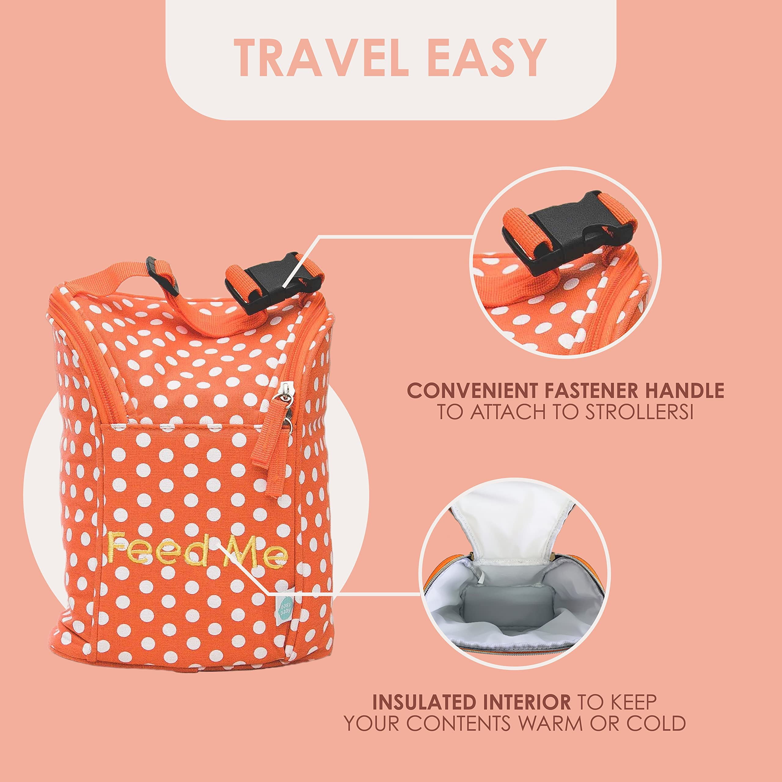 Easy Baby - Diaper, Bottle, and Supplies - Organizer Pouches - Change, Feed, and Dress Me 4 Pack Laguna  Organizing Packing Tote Cubes for Baby Items  Good for Travel and Keeping Organized