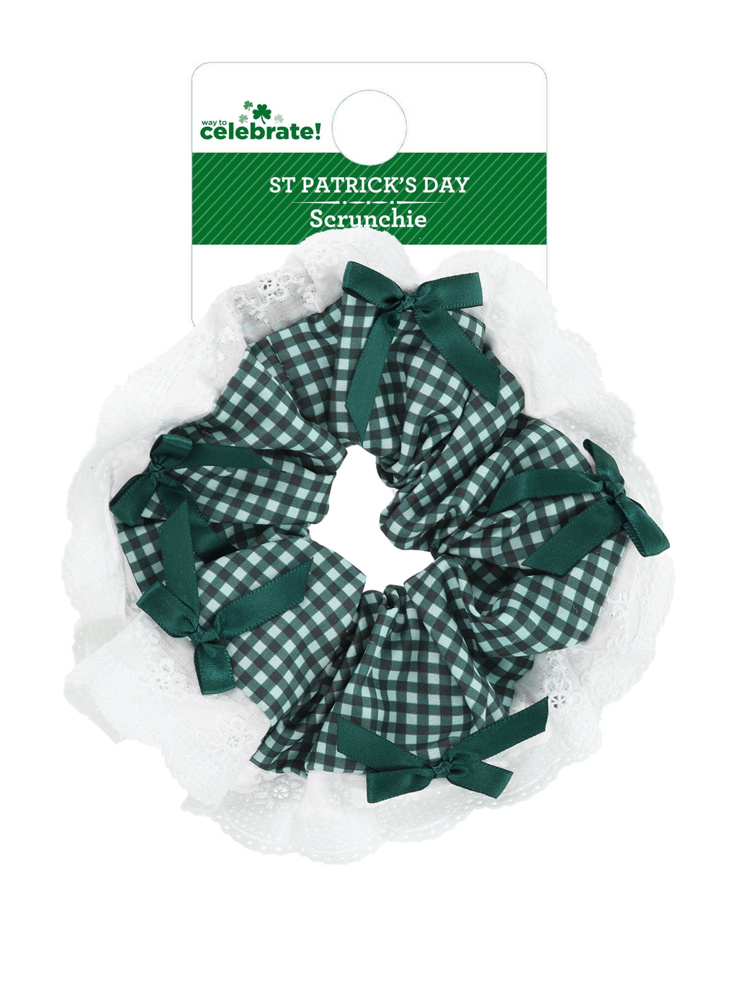 Way to Celebrate St. Patrick's Day Hair Scrunchie Green, 1 Piece