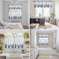 thumbnail image 6 of Blue White Pumpkin Kitchen Curtains Sets for Windows 24 Inch Length, Fall Thanksgiving Eucalyptus Coastal Rod Pocket Window Treatments Tier Curtains and Valances Set for Bedroom/Bathroom, 6 of 8