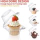 thumbnail image 4 of Cupcake Containers 100 Count, Plastic Mini Cake Boxes with High Dome Lids, Clear Single Cupcake Holders for Easy Transportation, Party Serving, Christmas, 4 of 5