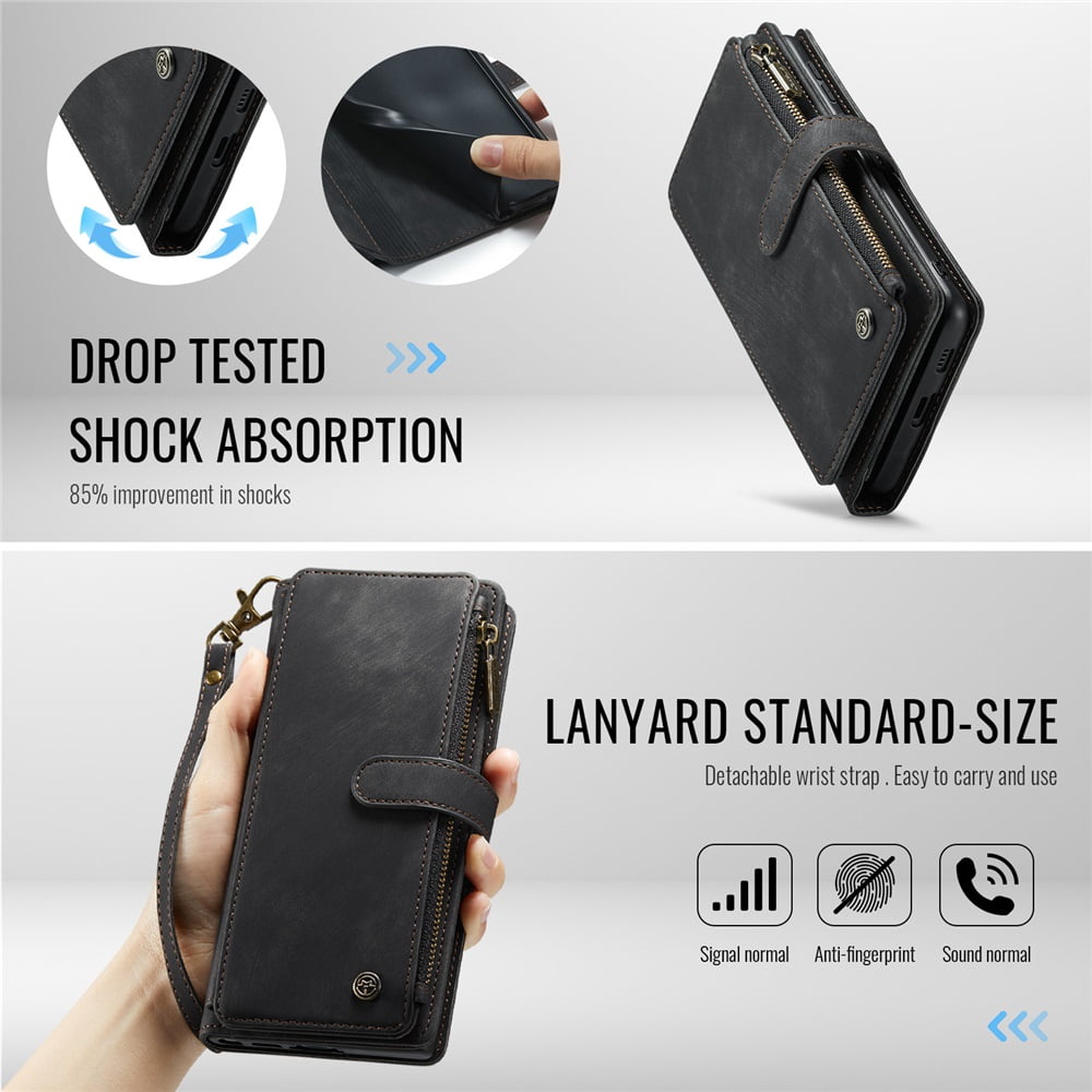 CaseMe Case for Samsung Galaxy S26+ 5G Wallet Case for Women Men, Fashion Durable PU Leather Magnetic Flip Lanyard Strap Wristlet Zipper Card Holder Wallet Phone Case for Samsung Galaxy S26+ 5G 6.7"