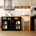 thumbnail image 4 of U-Style Kitchen Island - Extendable Tabletop, Wine Rack & LED Lighting, 4 of 8
