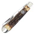 thumbnail image 3 of Queen Cutlery Queen Cutlery American-Made Genuine Stag Two-Blade Trapper Folding Knife QGSH54, 3 of 13