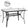 thumbnail image 5 of Soges 47 Inch Outdoor Tempered Glass Table Patio Table, Patio Coffee Table, Outdoor Dining Table for Garden, Balcony, Backyard, Poolside, Lawn, Bistro Table with Umbrella Hole, Black, 5 of 6
