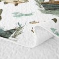 thumbnail image 5 of Erosebridal Retro Bass Fish Bed Spread Queen for Boys Men, Fisherman Boat Print Queen Coverlet Set, 3pcs, 5 of 7