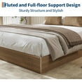 thumbnail image 4 of Twin XL Bed Frame, Wood Platform Bed with Fluted Design, Low Profile BedFrame, Minimalist Bed Base with Noise-Free, Easy Assembly, No Box Spring Needed, Walnut, 4 of 6