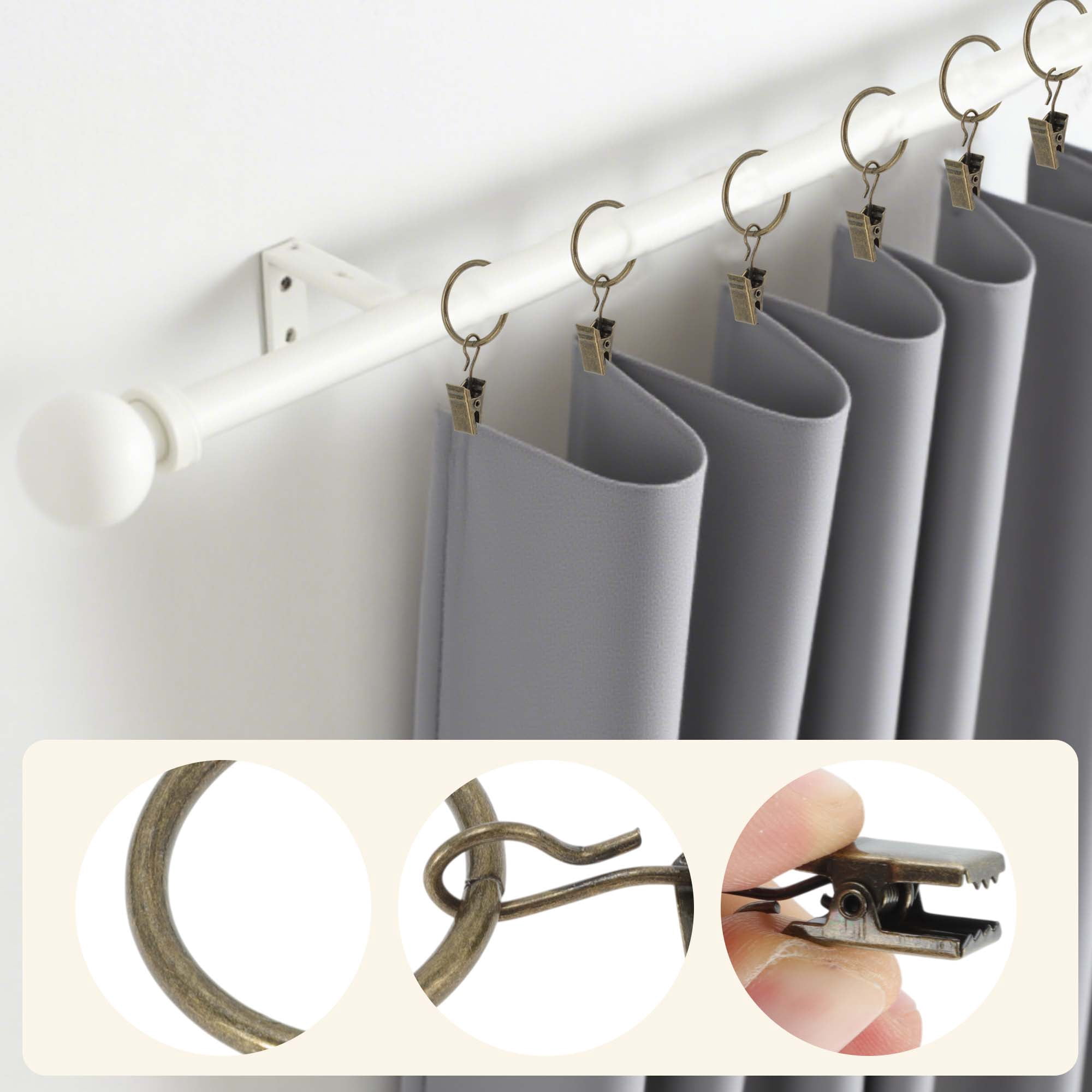 Unique Bargains Curtain Rings Iron Drapery Rings Bronze Thick 0.1" Inner D.1"