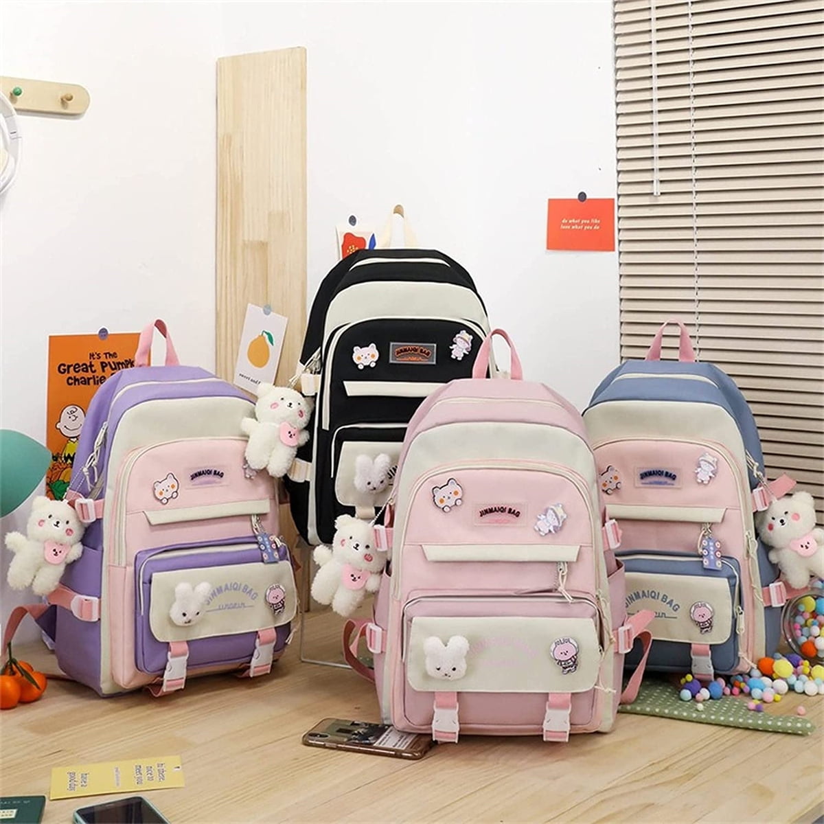 Kawaii Backpack For School Cute Aesthetic Kids Elementary Kindergarten With  Kawaii Pin And Accessories Chains Mochilas Escolares Para Niñas Toddler